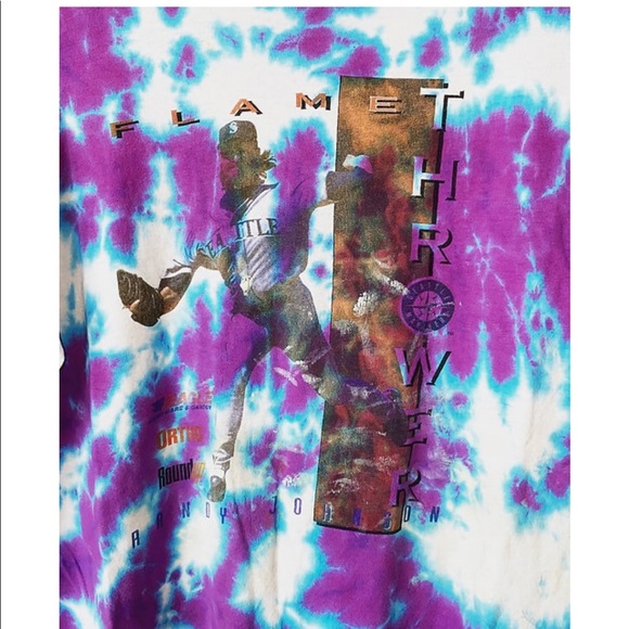 Randy Johnson ‘Flame Thrower’ Seattle Mariners TShirt - Picture 4 of 5